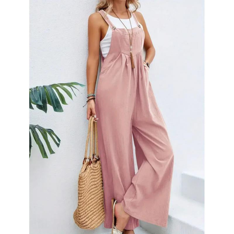 Women'S Elegant Army Green Cotton Suspender Trousers Mid-Waist Soft Fabric Pockets Medium Fit Asian Sizes S-XXL Retro Style Comfortable Womenwear Casual Womenswear Overalls Suits Basic Minimalist Basic